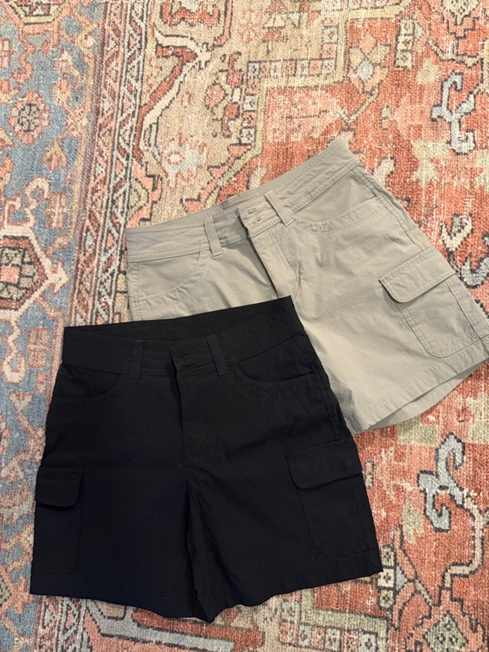 Eddie Bauer Women's Cargo Shorts Pair - Black & Kahki 2